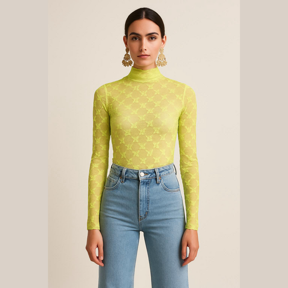 Urban Outfitters Tops - Urban Outfitters Neon Yellow Sheer Blouse